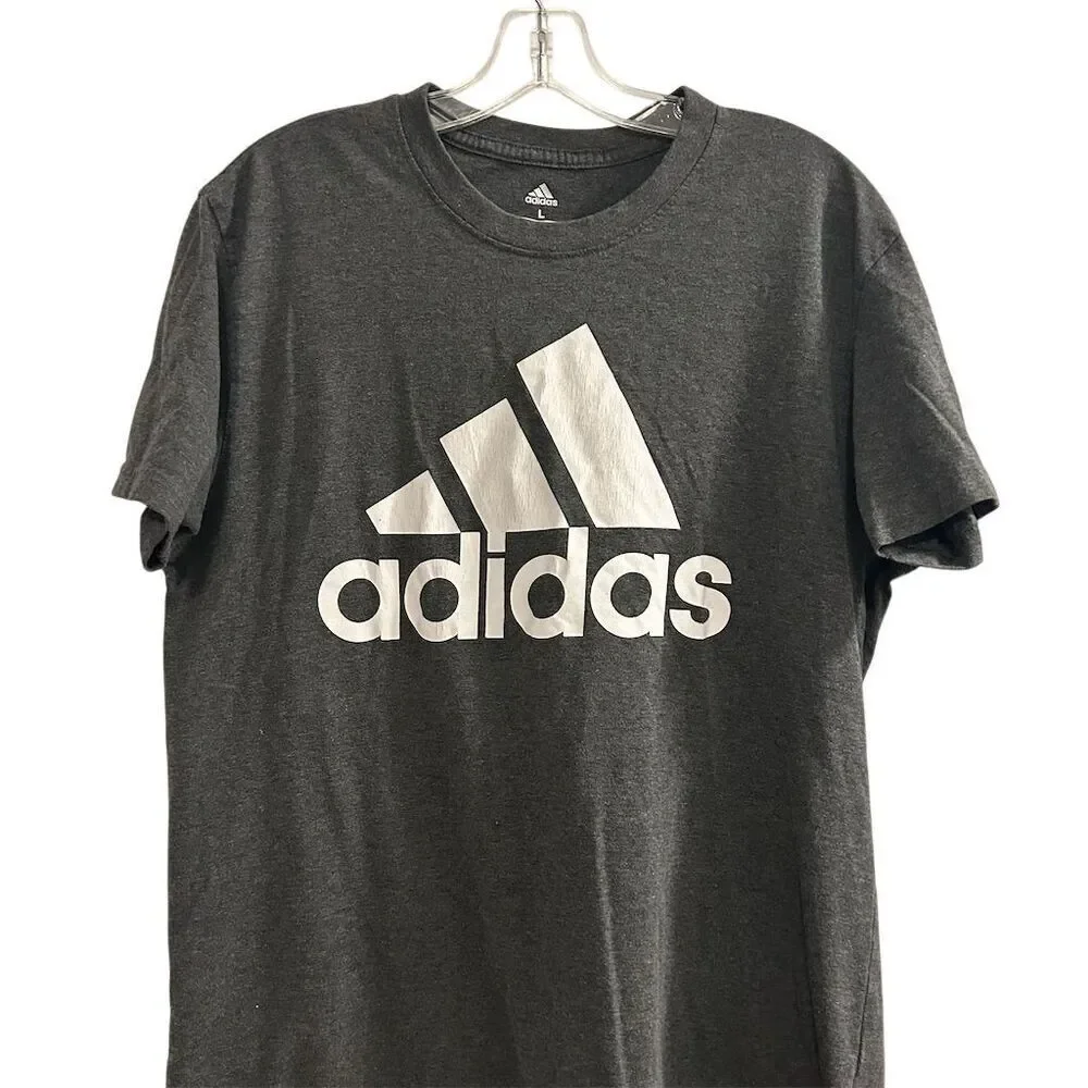 Adidas‎ Men's Graphic Tee Gray Short Sleeve Crew Neck Size L